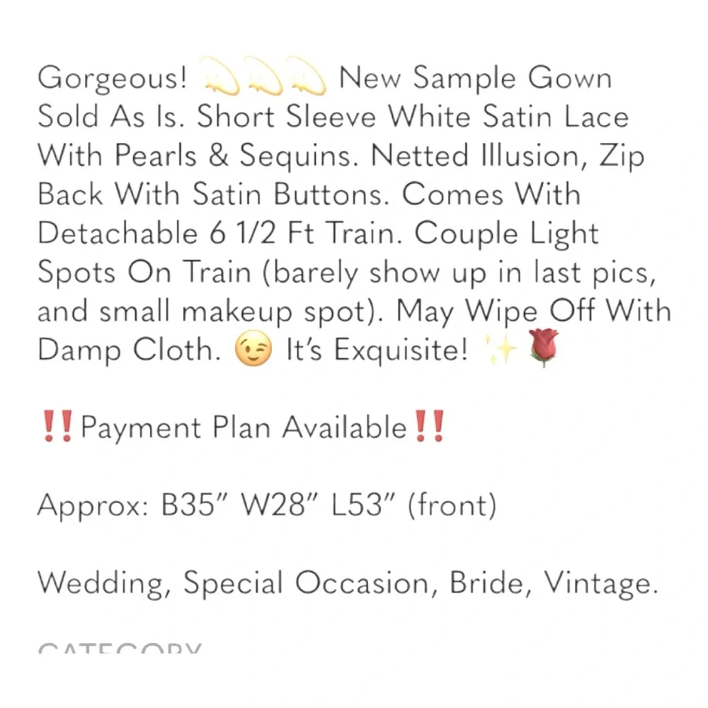 NEW ALFRED ANGELO SZ 6 WHITE SATIN LACE WEDDING GOWN WITH TRAIN - Picture 2 of 12